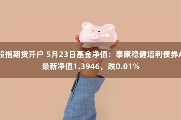 股指期货开户 5月23日基金净值：泰康稳健增利债券A最新净值1.3946，跌0.01%