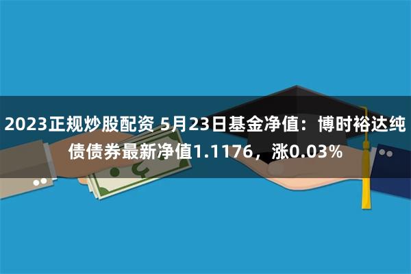 2023正规炒股配资 5月23日基金净值：博时裕达纯债债券最新净值1.1176，涨0.03%