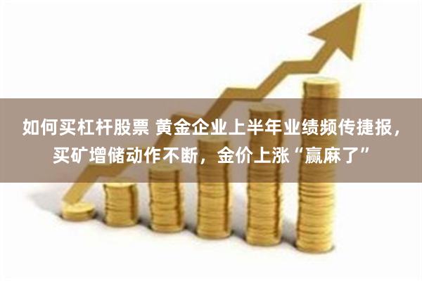 如何买杠杆股票 黄金企业上半年业绩频传捷报，买矿增储动作不断，金价上涨“赢麻了”